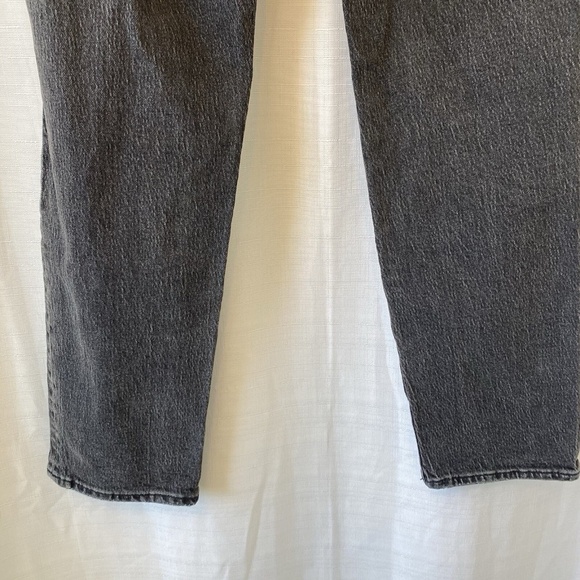 MADEWELL The Mid-Rise Perfect Vintage Straight Distressed Jeans Black Sz 24 - Picture 8 of 13